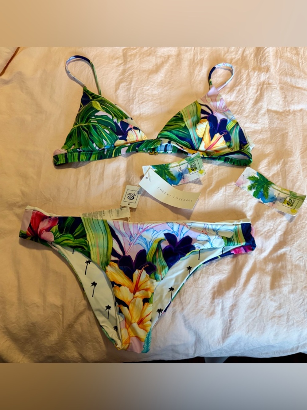 Rip Curl Lauren Roth Garden Bikini NWT Top/Lrg + Bottom/Medium